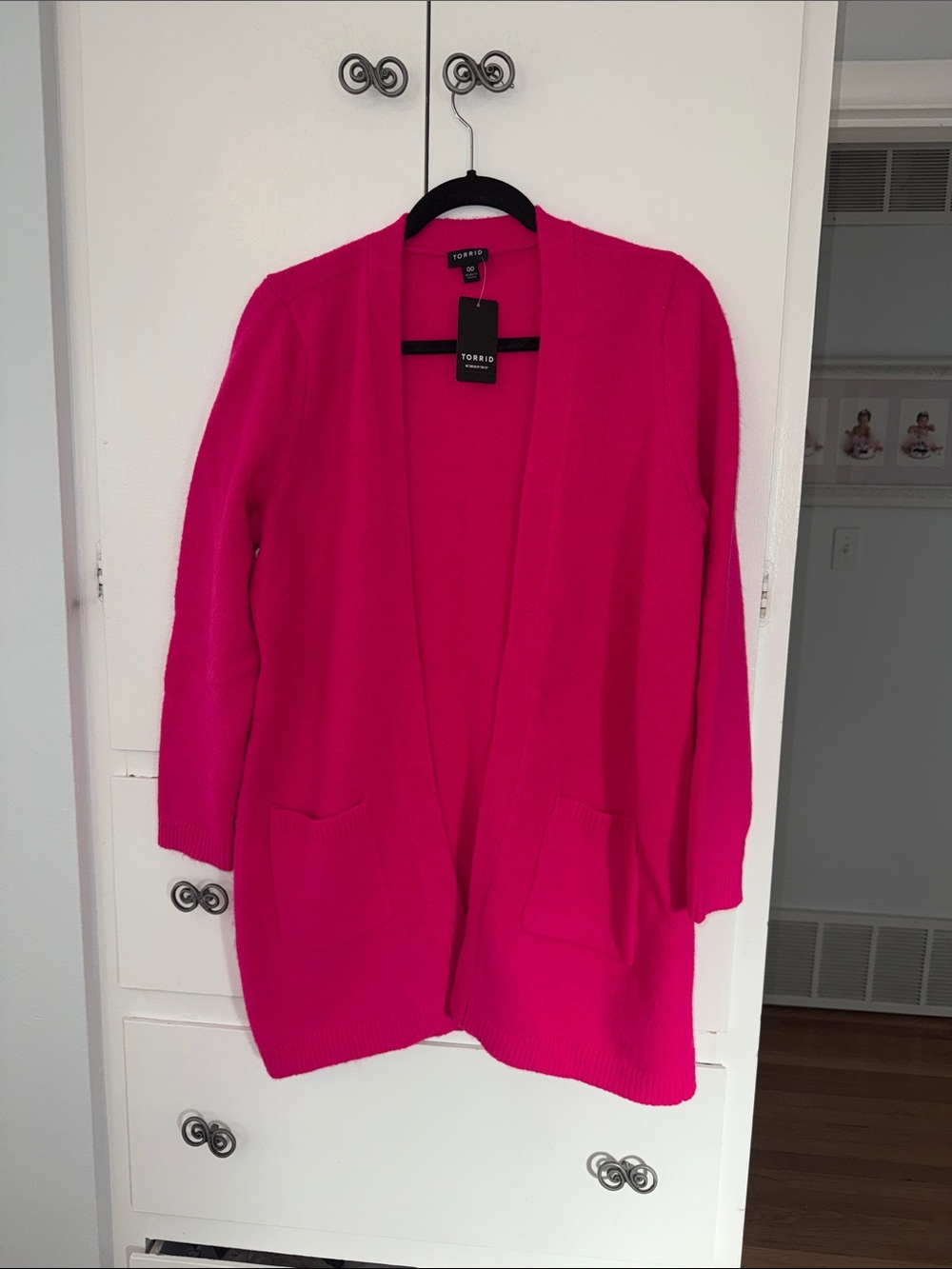 NWT torrid Bright Fuchsia/ Hot Pink Open-Front Cardigan Sz 00/10-12